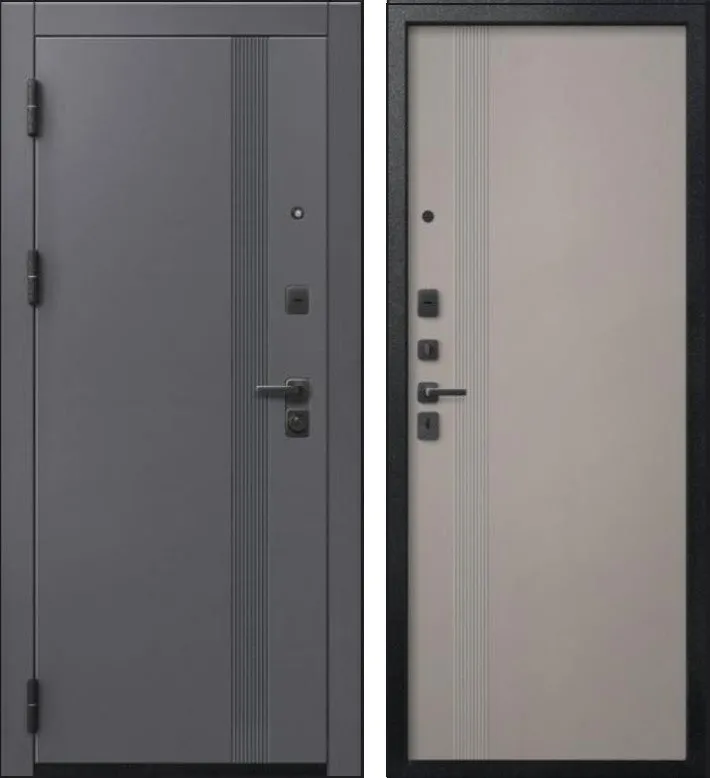 Фото Дверь V-17 Черный муар + Кашемир графит - Кашемир грей DIS007355